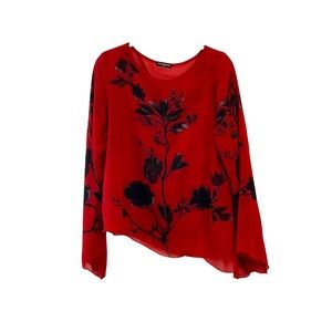 Lovely red and black blouse by Cha Cha Vente.
